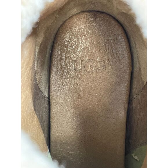 UGG Dandylion Chestnut Women's 7 Brown Bootie Suede Leather Boot Fur Trim - Picture 7 of 11